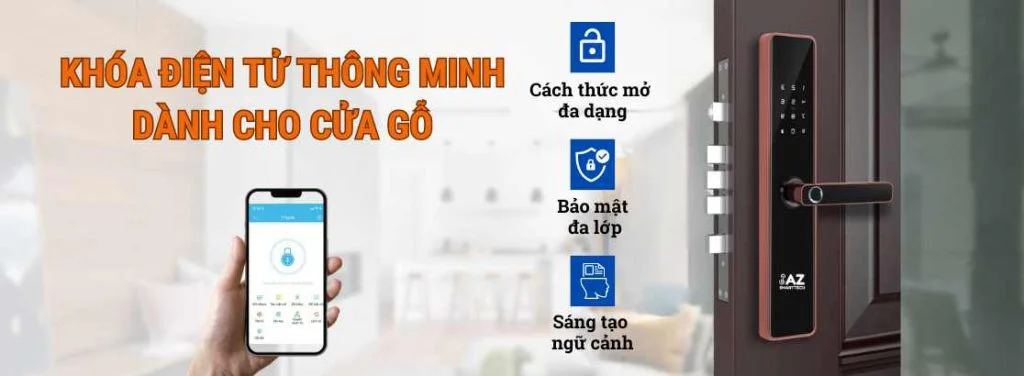 KHÓA VÂN TAY CỬA GỖ GIÁ RẺ THÔNG MINH