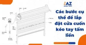 Các bước cụ thể để lắp đặt cửa cuốn kéo tay tấm liền