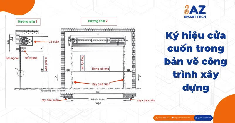 Ký hiệu cửa cuốn trong bản vẽ công trình xây dựng