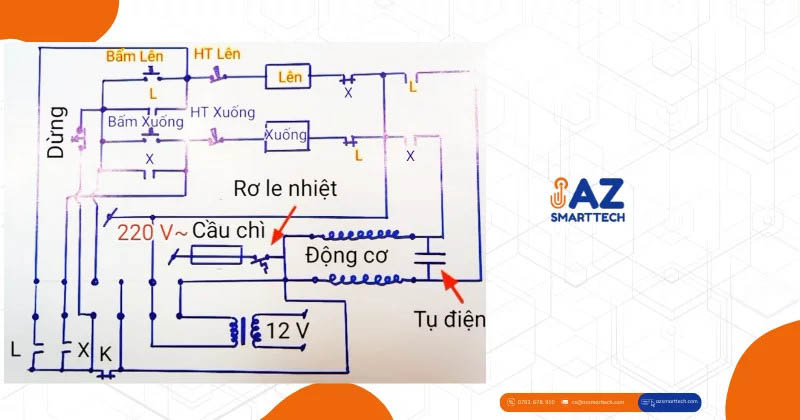 Sơ đồ nguyên lý mạch điều khiển cửa cuốn