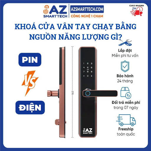 Khoá cửa vân tay chạy bằng nguồn năng lượng gì?