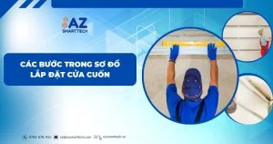 Các bước trong sơ đồ lắp đặt cửa cuốn