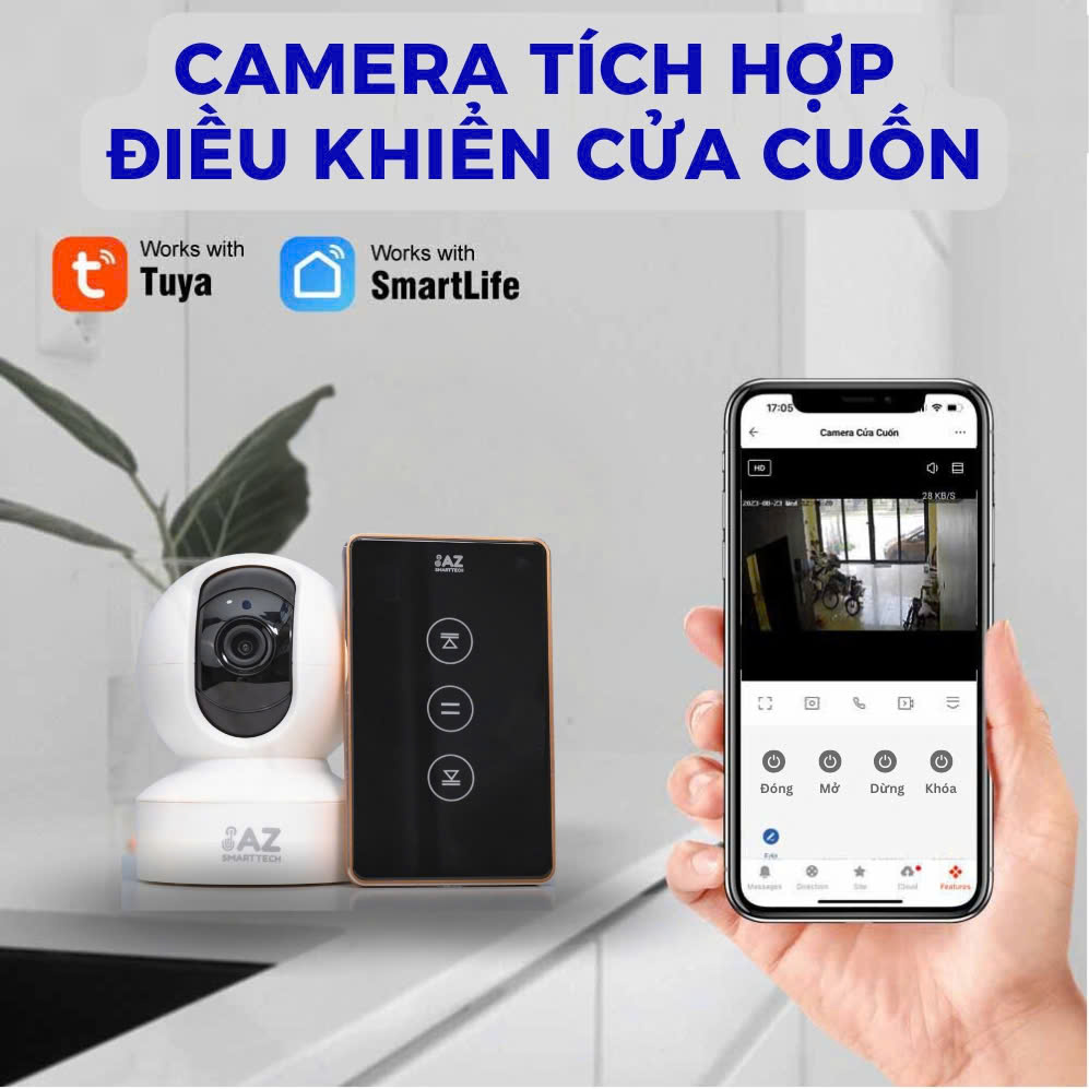 TUYA Smart Life Camera kết hợp công tắc cửa cuốn thông minh 16 Bộ điều khiển cửa cuốn tích hợp camera Tuya