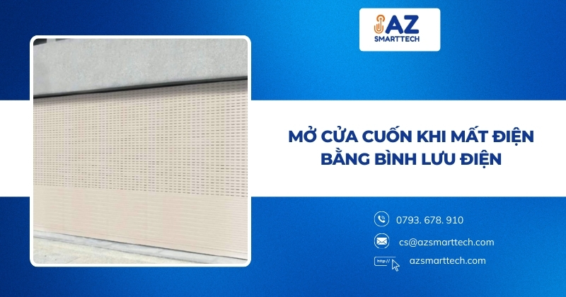 Mở cửa cuốn khi mất điện bằng bình lưu điện