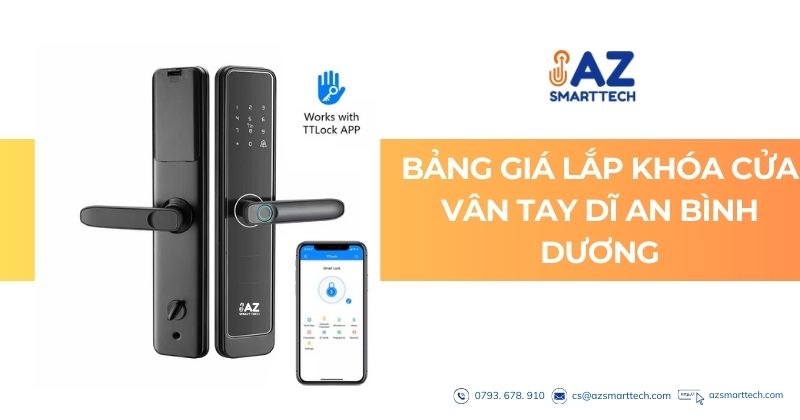 Bảng giá lắp khóa cửa vân tay dĩ an Bình Dương