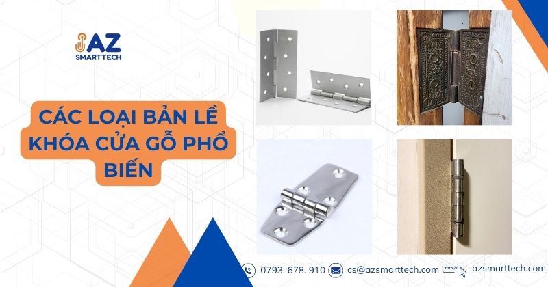Các Loại Bản Lề Khóa Cửa Gỗ Phổ Biến