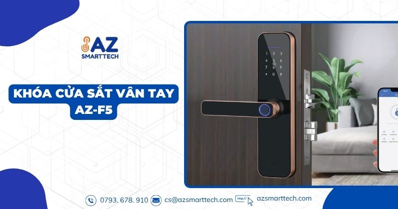 Top 5 loại khóa cửa sắt được thợ khóa khuyên dùng 2025 4 Khóa cửa sắt vân tay AZ-F5