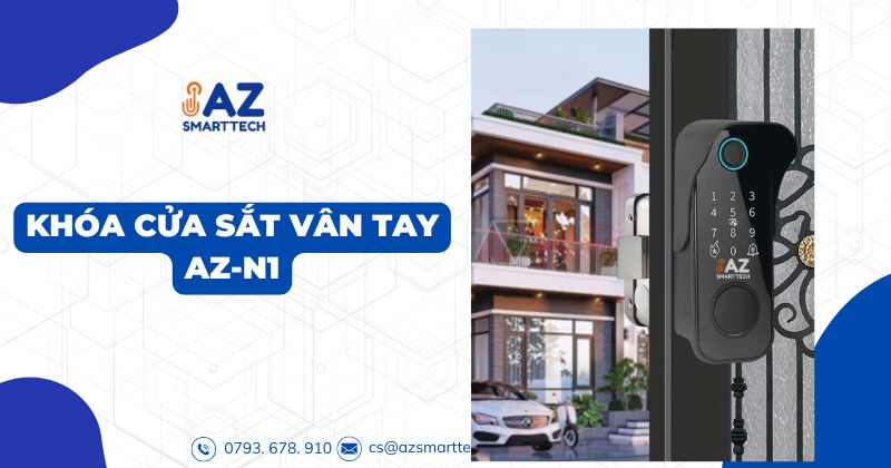 Top 5 loại khóa cửa sắt được thợ khóa khuyên dùng 2025 5 Khóa vân tay cửa cổng sắt AZ-N1