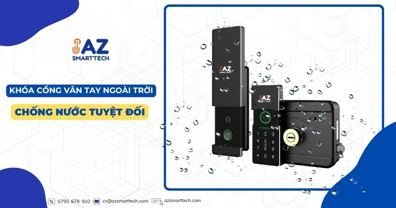 Khoá cổng vân tay 2 chiều chống nước AZ-N1 Pro 17 Khóa cổng vân tay ngoài trời chống nước