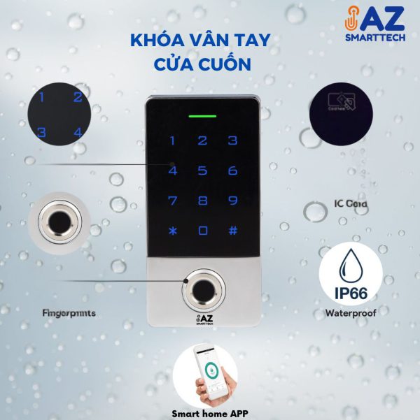 Vân tay cửa cuốn điều khiển bằng điện thoại