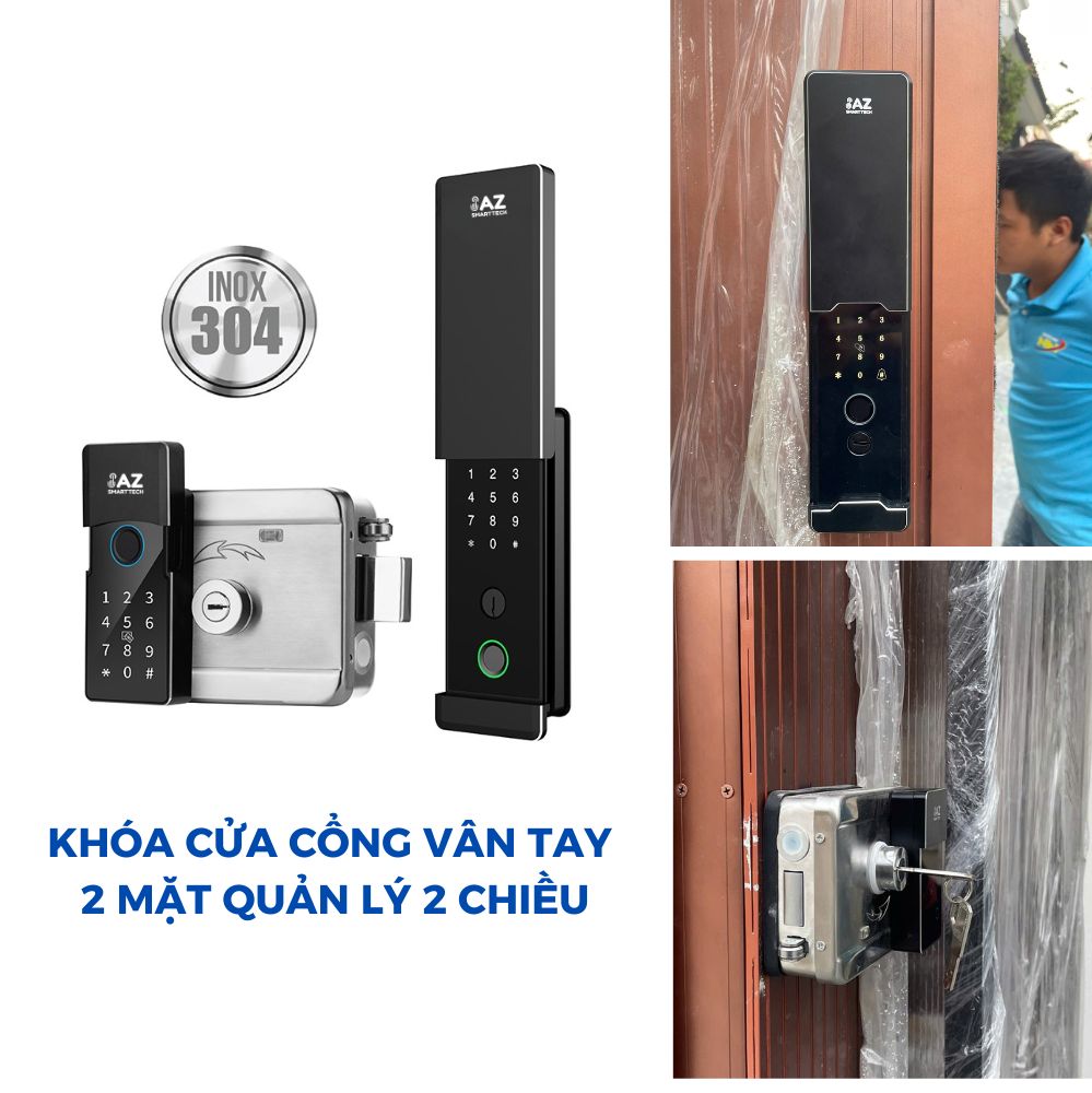 KHÓA CỬA CỔNG VÂN TAY 2 MẶT QUẢN LÝ 2 CHIỀU