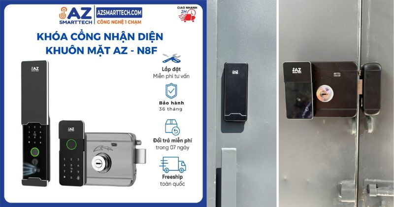 Hình ảnh thực tế khóa cổng vân tay ngoài trời của AZSMARTTECH