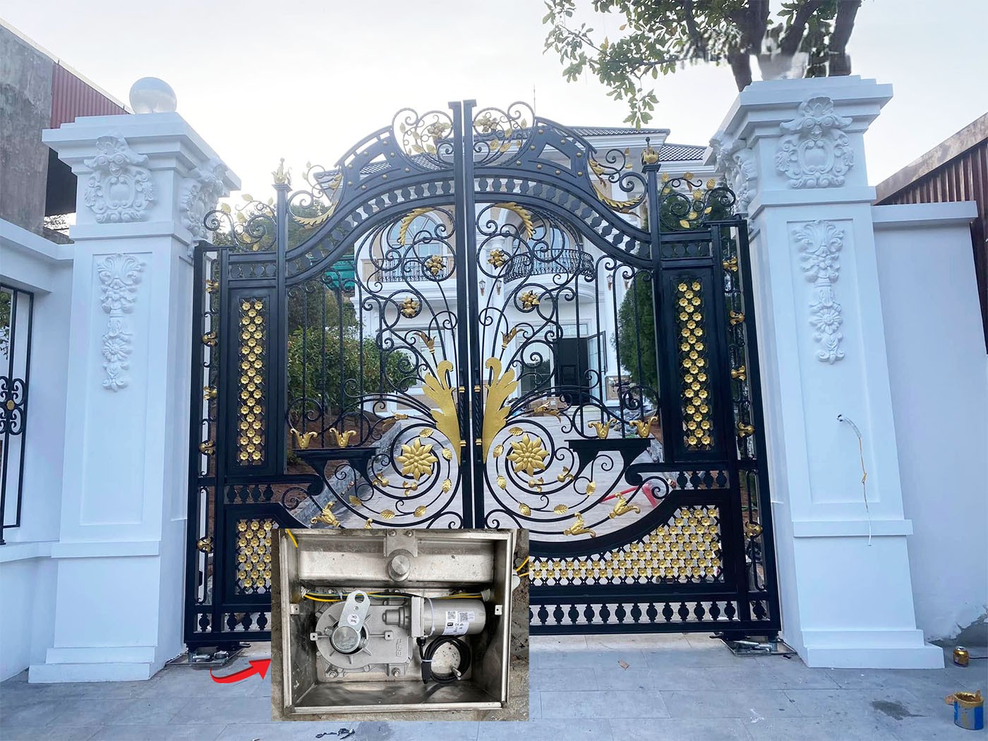Mẫu cổng âm sàn đẹp, sang trọng